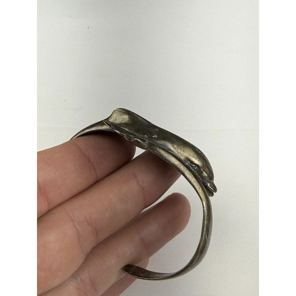 Kabana Sterling Silver Dolphin Cuff Bracelet 925 Sea Life Animal Statement 24.6g
